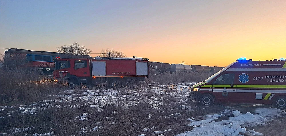 Din fericire, incidentul s-a soldat doar cu pagube materiale.  FOTO ISU Dâmbovița