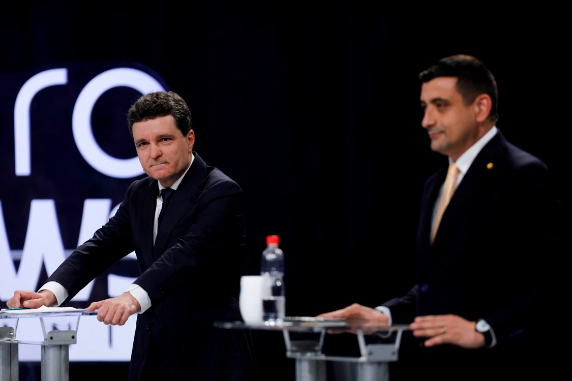 Nicușor Dan și George Simion, la dezbaterea electorală/FOTO: Inquam photos/Malina Norocea