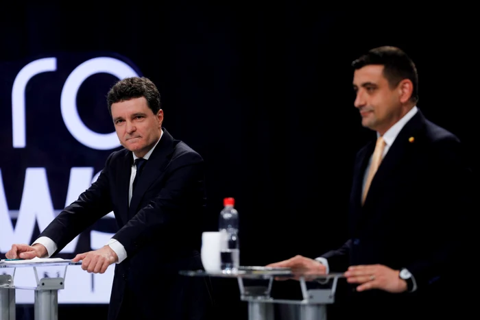 Nicușor Dan și George Simion, la dezbaterea electorală/FOTO: Inquam photos/Malina Norocea