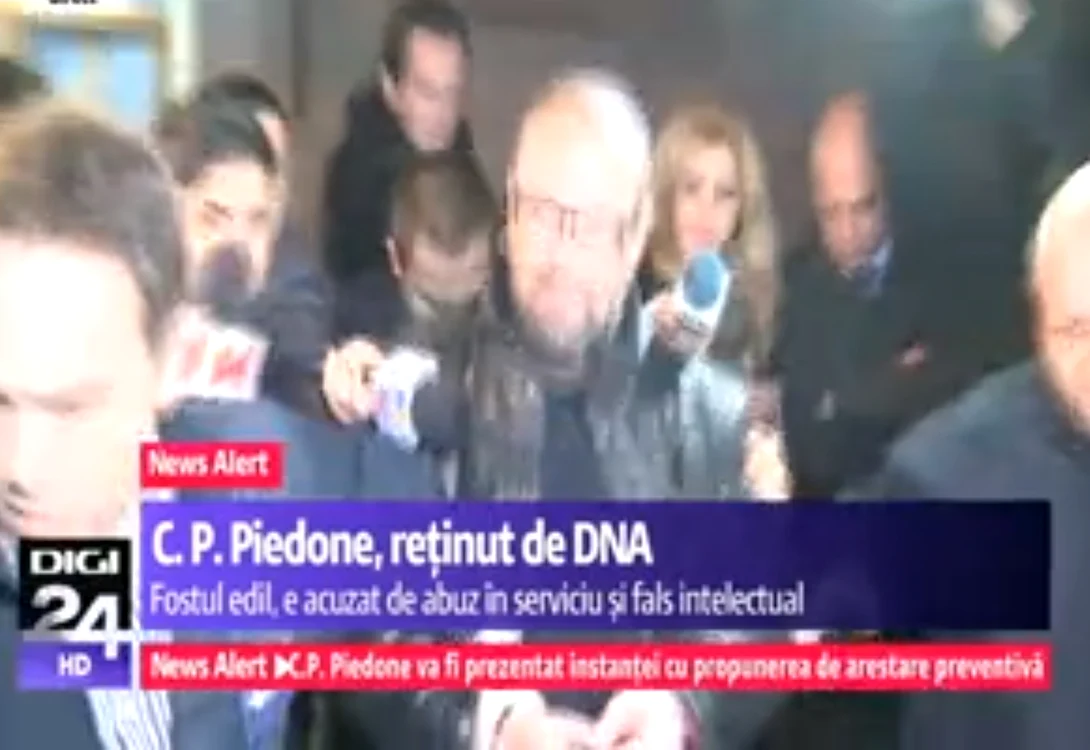 Cristian Popescu Piedone, cu cătușe la mâini la ieșirea din sediul DNA