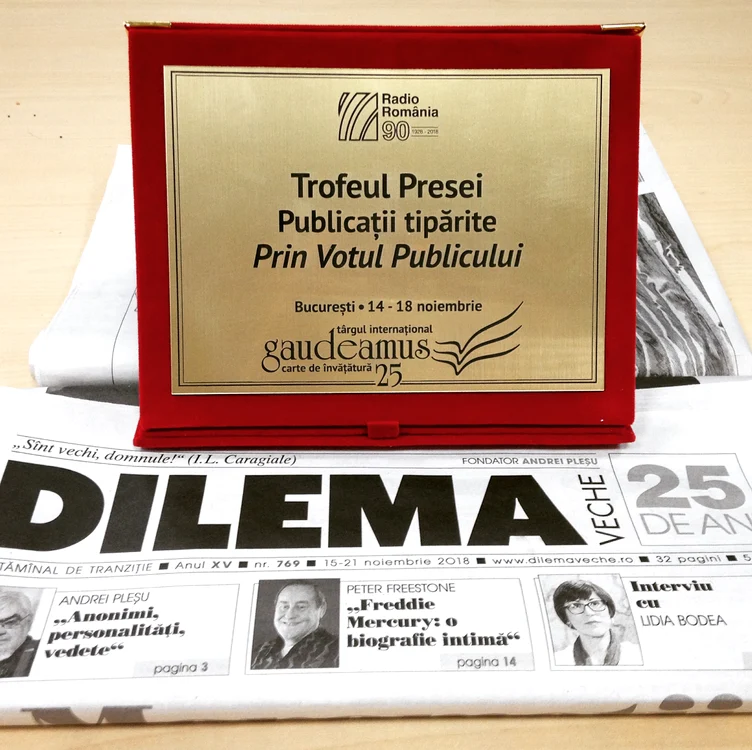 Dilema veche a primit Premiul pentru publicaţii în print la Tîrgul Gaudeamus jpeg