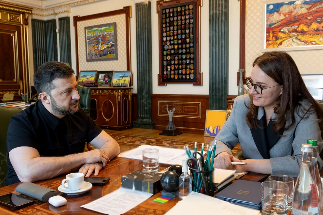Președintele Volodimir Zelenski și premierul propus, Iulia Sviridenko/ FOTO:X