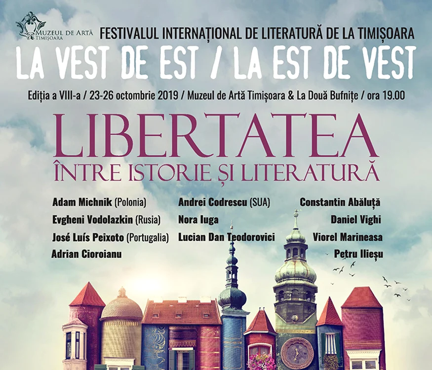 Disidentul anti comunist polonez Adam Michnik și istoricul român Adrian Cioroianu, în deschiderea FILTM 2019 jpeg