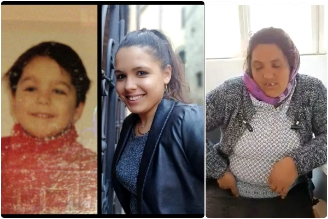Maria, la 3 ani şi acum, la 19, într-un colaj făcut public pentru ca părinţii săi să o recunoască. În dreapta este mama sa biologică FOTO Facebook/Adevărul