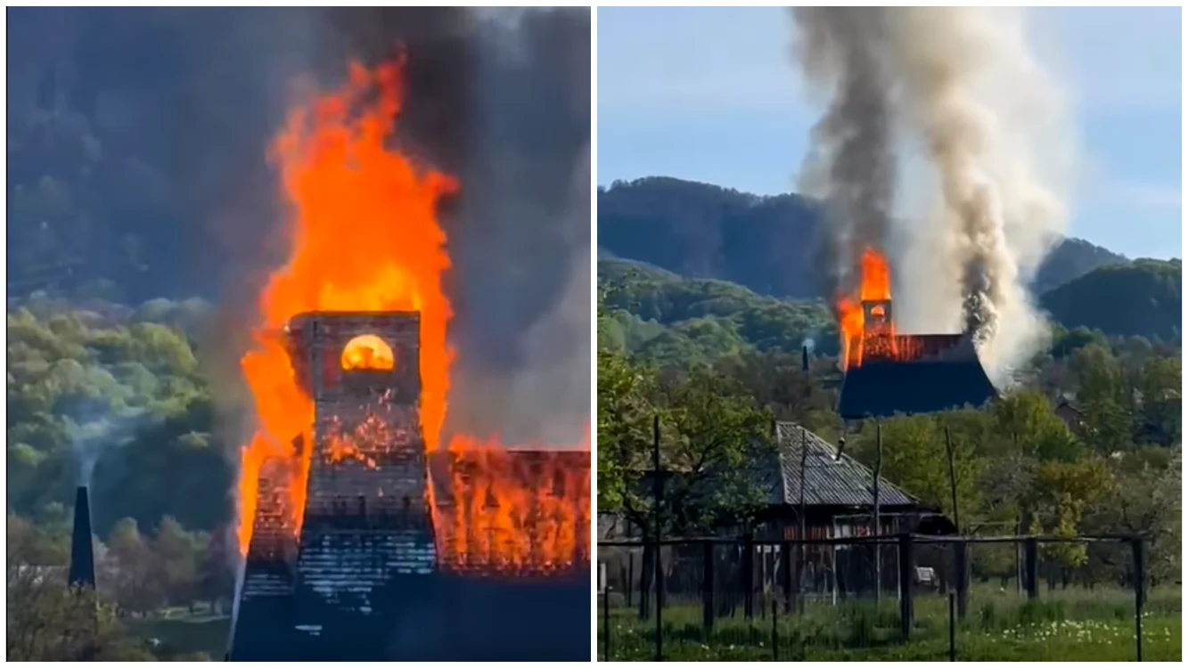 Un incendiu puternic a izbucnit marți dimineață la Șurdești. FOTO: captură video Facebook