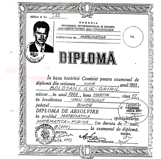 Diploma de absolvire a facultății. FOTO FB Guvernul României
