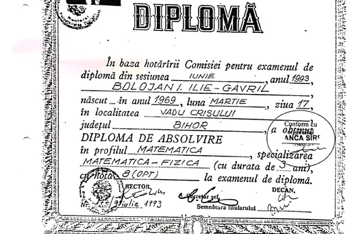 Olie Bolojan a publicat diploma de absolvire a facultății. FOTO FB Guvernul României