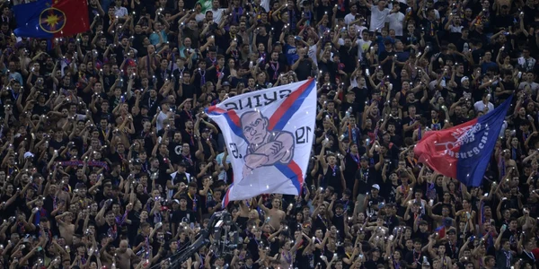 Meci fotbal FCSB Dunajska Streda tribuna suporteri Arena Nationala din Bucuresti  11 august 2022 FOTO Mediafax / Alexandru Dobre