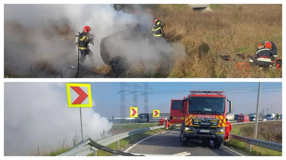 Accident cumplit pe Centura Bacăului. O femeie a ars de vie după ce s-a răsturnat cu mașina