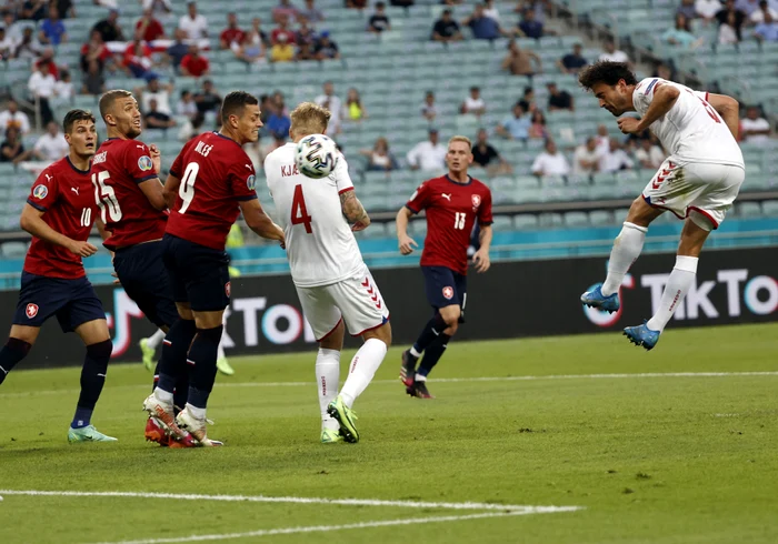 Delaney a marcat primul gol danez cu capulFoto: EPA-EFE