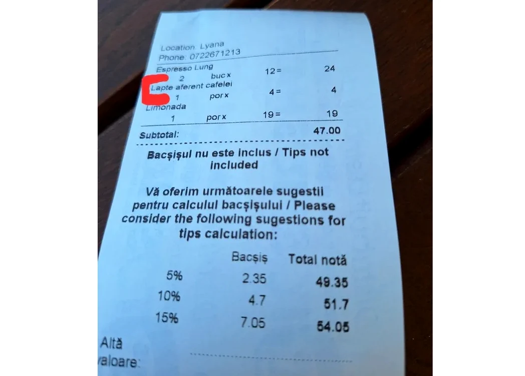 Patru lei pentru o lingură de lapte Foto: Facebook/CANCAN