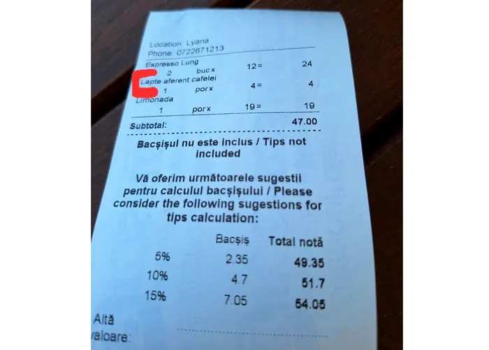 Patru lei pentru o lingură de lapte Foto: Facebook/CANCAN