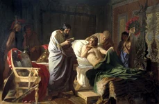Alexandru Macedon și doctorul Philip din Acarnania. Pictură de Henryk Siemiradzki (©  Wikimedia Commons)