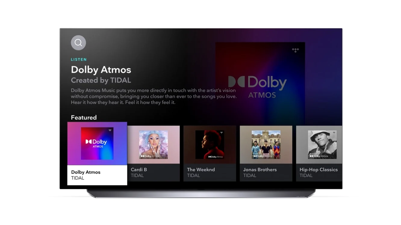 Tidal pe televizor smart LG.