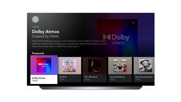 Tidal pe televizor smart LG.