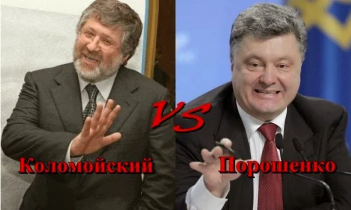 Preşedintele Petro Poroşenko (dreaspa) l-a demis din funcţia de guvernator pe oligarhul Igor Kolomoiski (stânga)