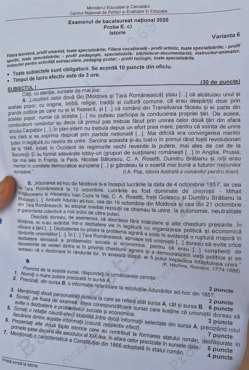 
    Elevii de la profilul uman au susținut Bacalaureatul la Istorie  