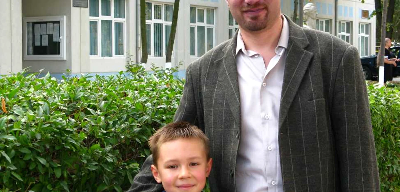 Răzvan Mărgărint şi fiul său, Alexandru, în septembrie 2009