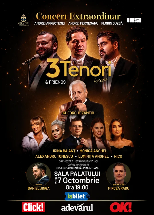 Afișul concertului de la Sala Palatului din 7 octombrie.