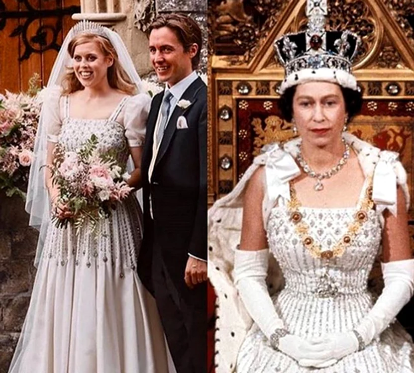Elisabeta a II-a a purtat această rochie în 1962, la întâlnirea cu președintele italian de la aceea vreme