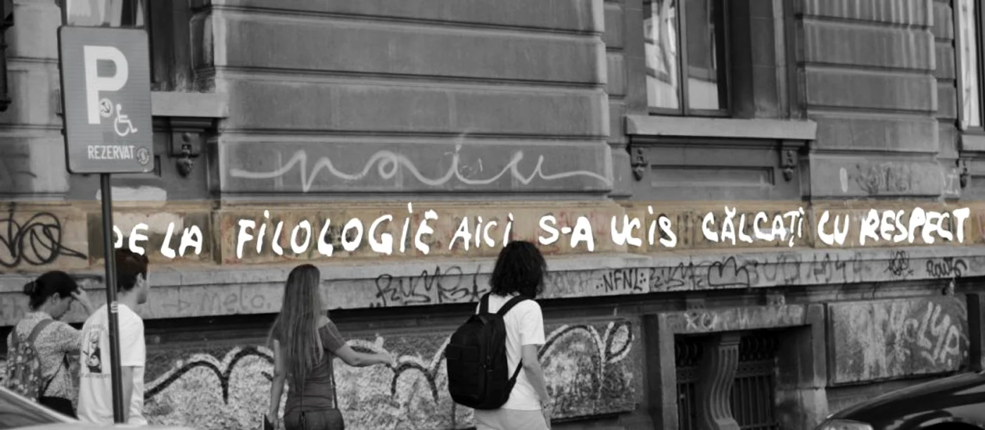Mesajele de pe zidurile Universității București FOTO: salvatimemoriarevolutiei.ro