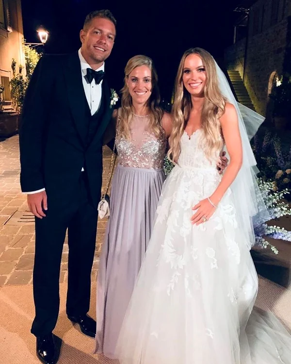 Caroline Wozniacki și soțul ei, alături de Angelique Kerber