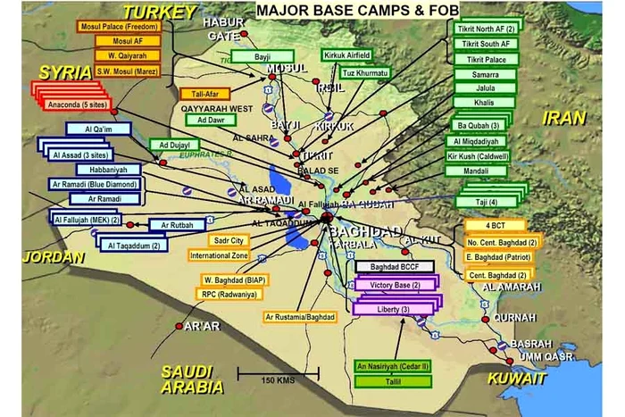 U.S. military camps, including forward operating bases (FOB) in Iraq. https://wemeantwell.com