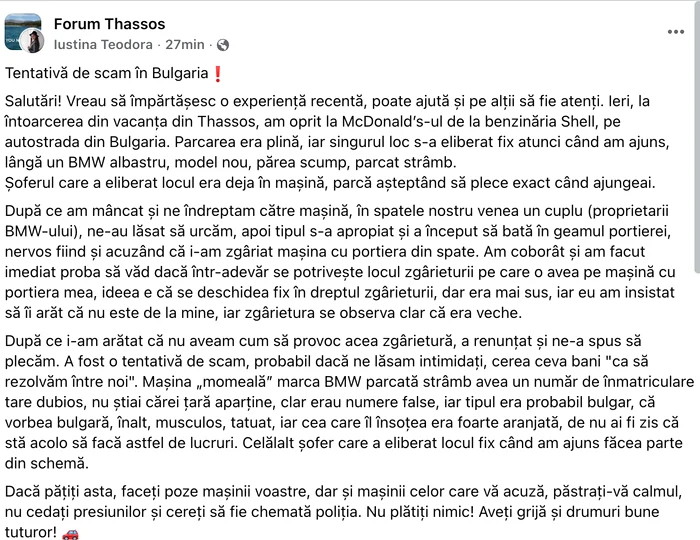 Tânăra a povestit tot ce s-a întâmplat pe grupul „Forum Thassos”