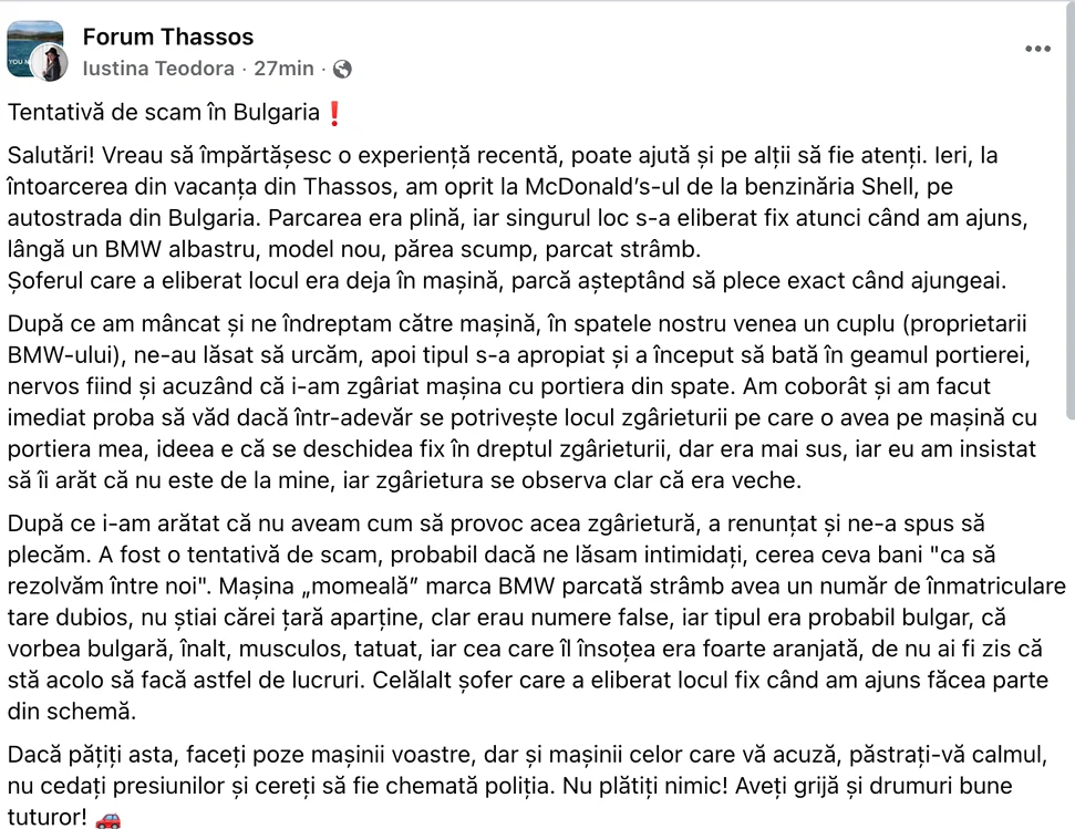 Tânăra a povestit tot ce s-a întâmplat pe grupul „Forum Thassos”