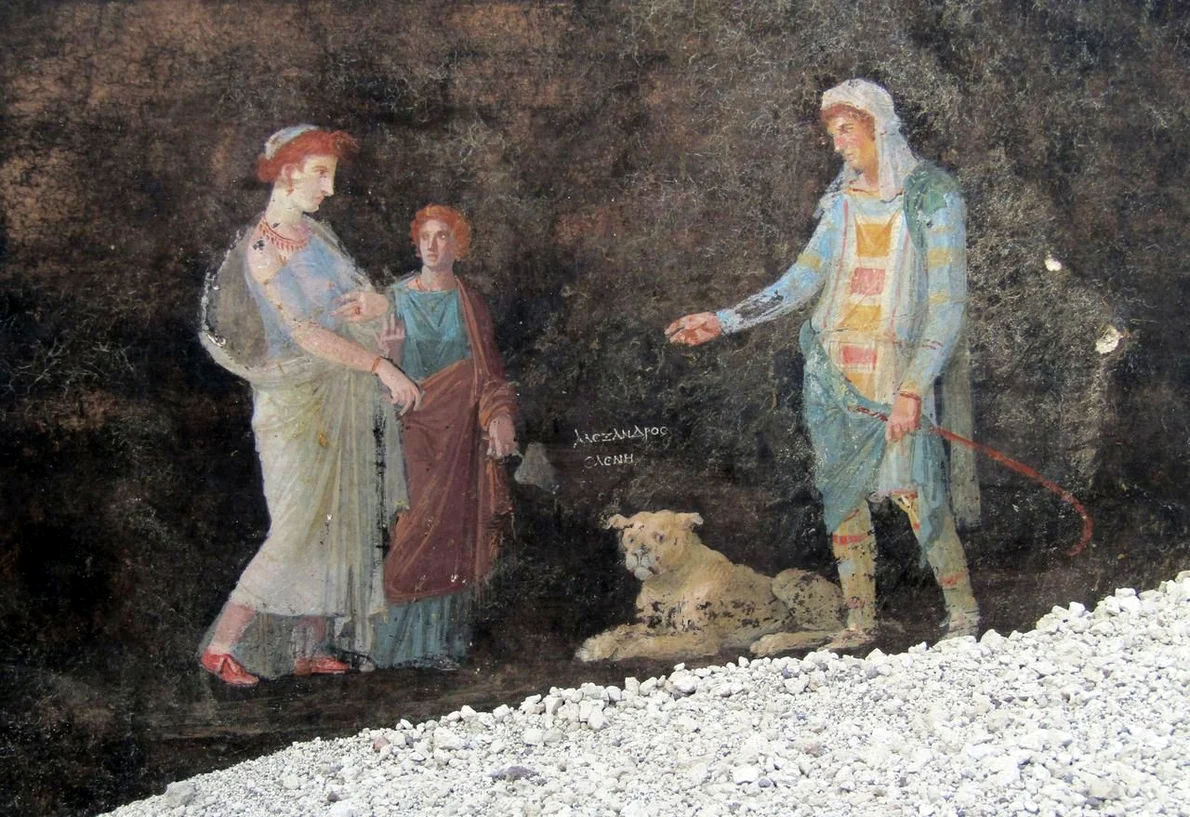 O sală de banchet spectaculoasă, descoperită la Pompei (© Facebook / Pompeii - Parco Archeologico)
