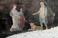 O sală de banchet spectaculoasă, descoperită la Pompei (© Facebook / Pompeii - Parco Archeologico) 