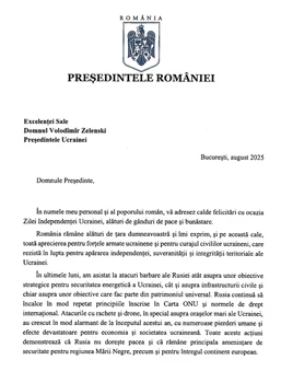 Scrisoarea integrală trimisă de președintele României către liderul de la Kiev / Sursa foto: X