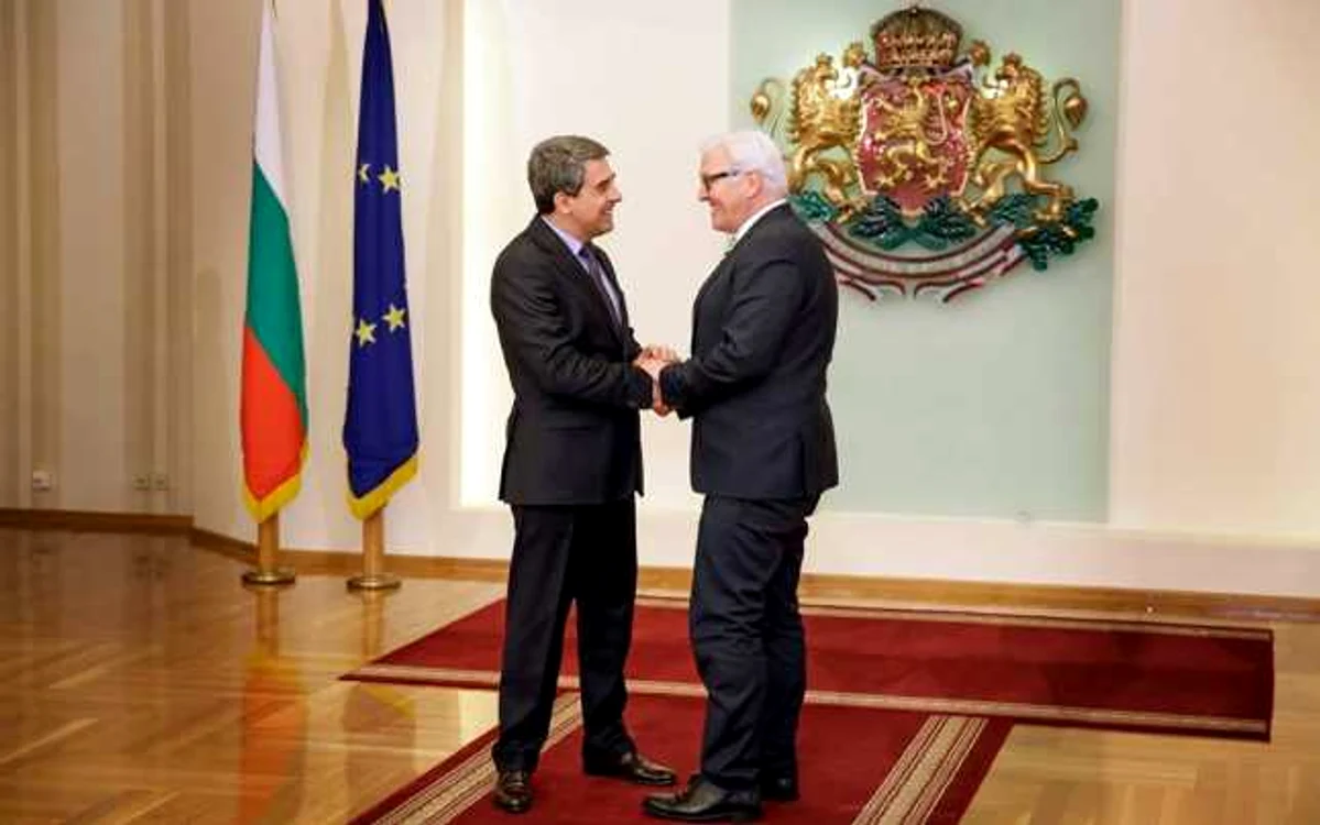 Frank-Walter Steinmeier alături de preşedintele bulgar, Rosen Plevneliev. FOTO Facebook