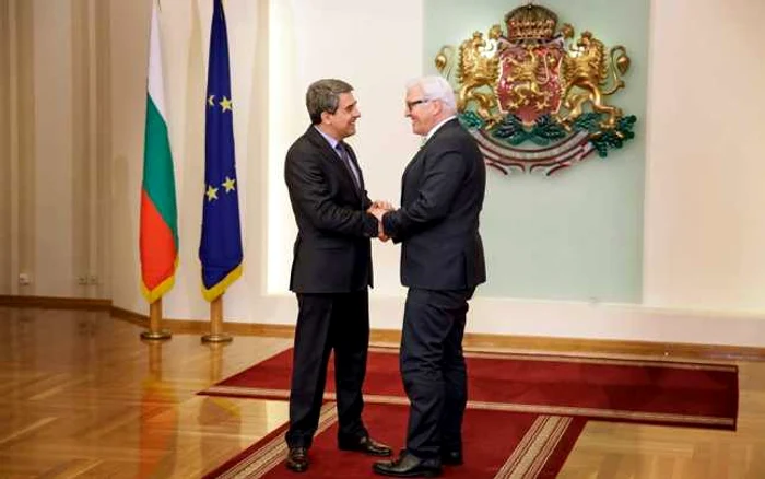 Frank-Walter Steinmeier alături de preşedintele bulgar, Rosen Plevneliev. FOTO Facebook