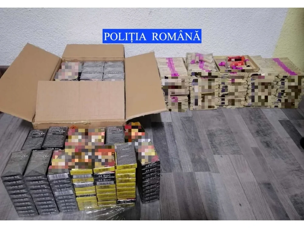 A fost întocmit dosar penal pentru operaţiuni ilegale cu produse pirotehnice. FOTO Poliţia Neamţ