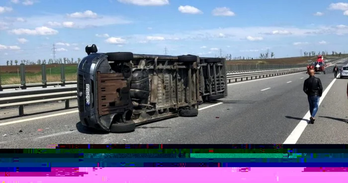 Accident pe Autostrada Vestului FOTO ISU Arad