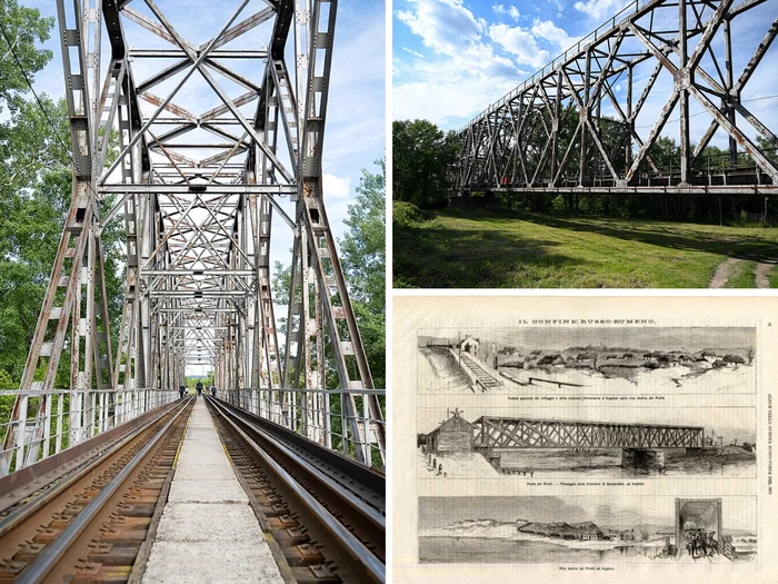 Podul Eiffel, la Ungheni/FOTO: Colaj foto Wikipedia