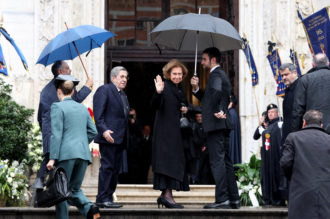 Regina Sofia la înmormântarea Prințului Vittorio Emanuele de Savoia. FOTO: Getty Images