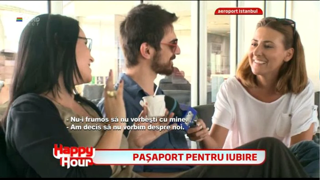Andreea şi Tuncay au mâncat împreună îngheţată, în aeroport (captură: PRO TV)