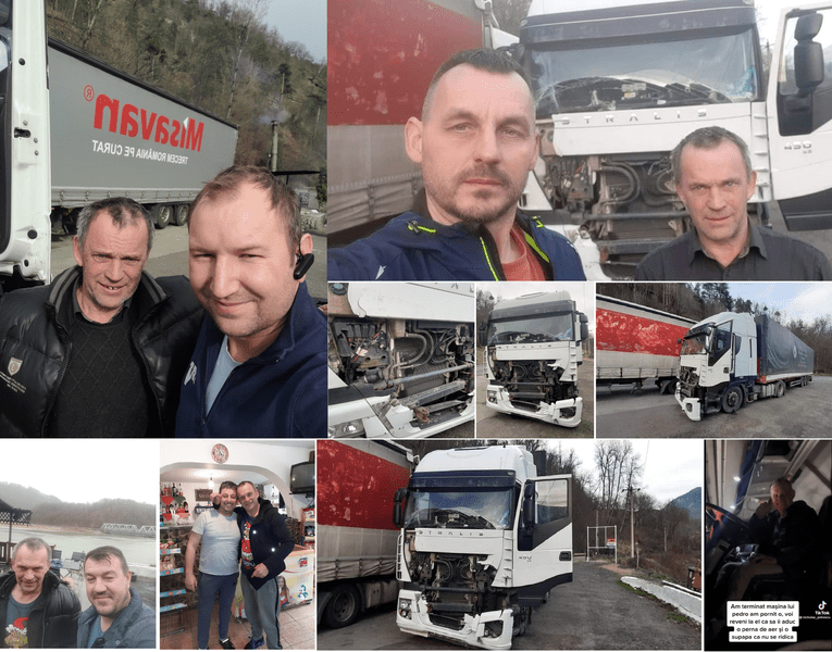 De ce nu pleacă șoferul ucrainean blocat pe Valea Oltului de o lună: „Are TIR-ul reparat“ VIDEO