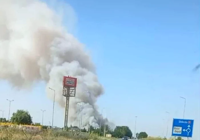 Incendiu vegetatie Călărași - Foto Facebook Meteoplus