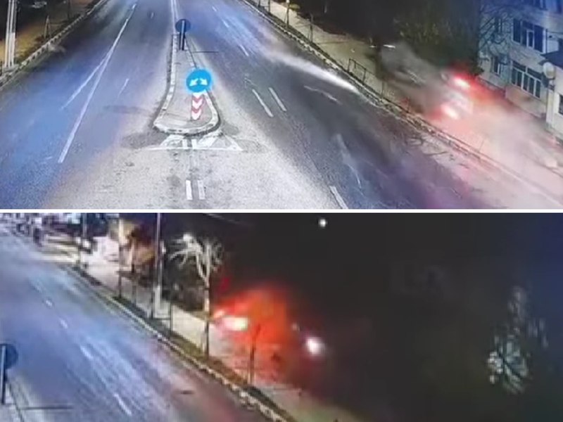 Accident șocant în Constanța: Un șofer a zburat cu mașina peste sensul giratoriu, după care s-a oprit pe trotuar