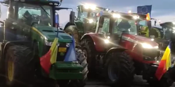 Vama Calafat este blocată din nou, pentru a treia zi  de protestul fermierilor și transportatorilor FOTO Captura Video Facebook  png