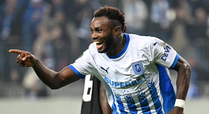 Etim a marcat primul gol în tricoul Craiovei FOTO Facebook Universitatea Craiova
