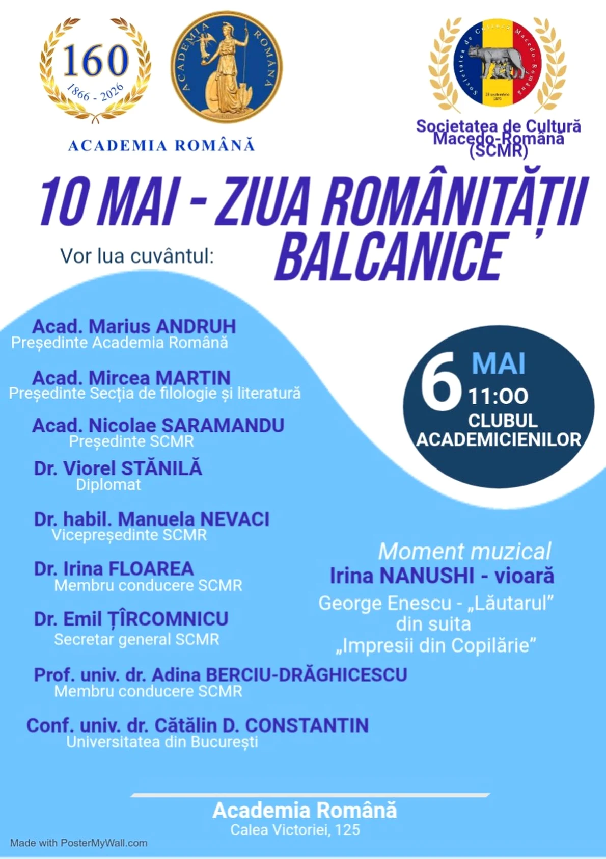 „10 Mai – Ziua Românității Balcanice”, sărbătorită printr-un eveniment științific la Academia Română