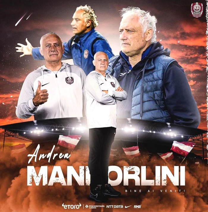 Colajul prin care CFR Cluj și-a anunțat noul antrenor. Foto Facebook