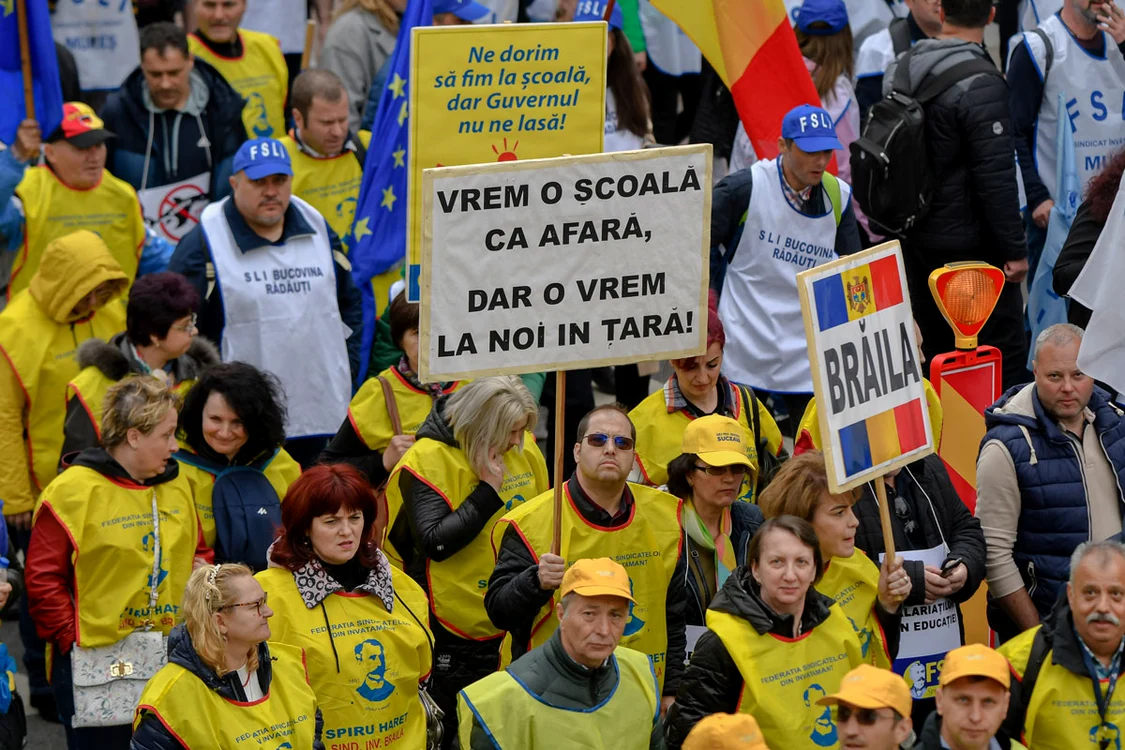 Profesorii cred că greva generală este ultiam soluție FOTO: Mediafax/Alexandru Dobre
