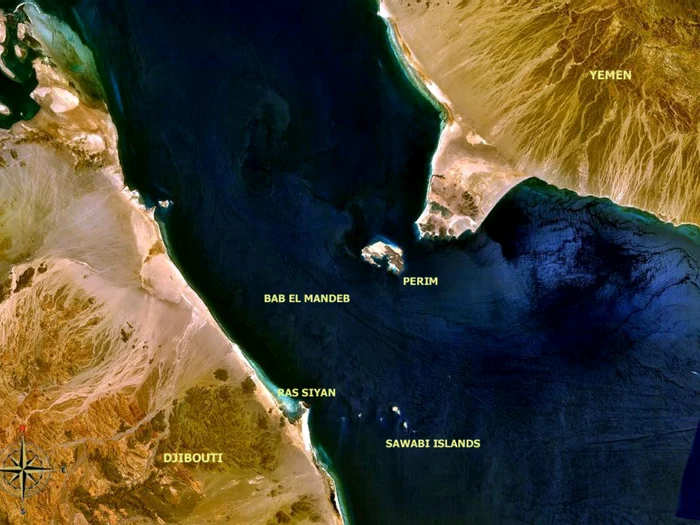 Strâmtoarea Bab el-Mandeb/FOTO: Wikipedia