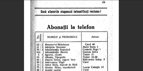 Cartea de telefon a Constanţei din anul 1924 Sursa foto biblioteca.ct.ro