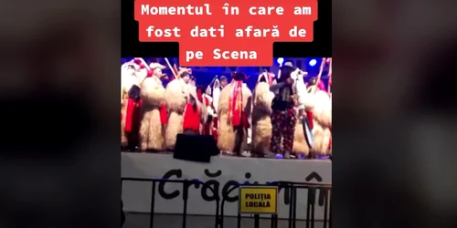 Urători scoși de pe scena Festivalului de Obiceiuri de Iarnă Foto Captură Video jpg